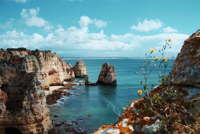 algarve portugal beach cliffs