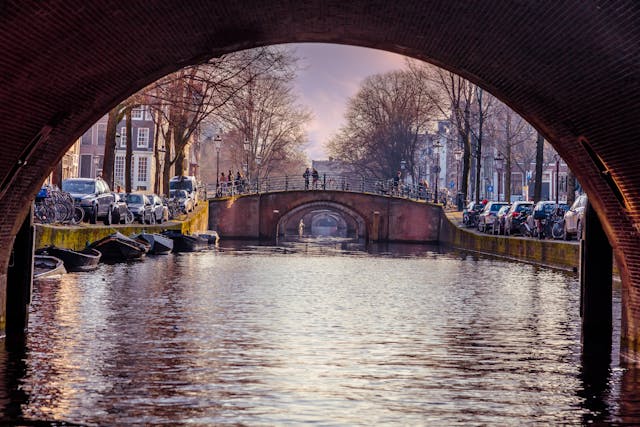 amsterdam netherlands street bridge water