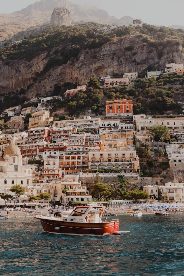 positano amalfi coast sea boat